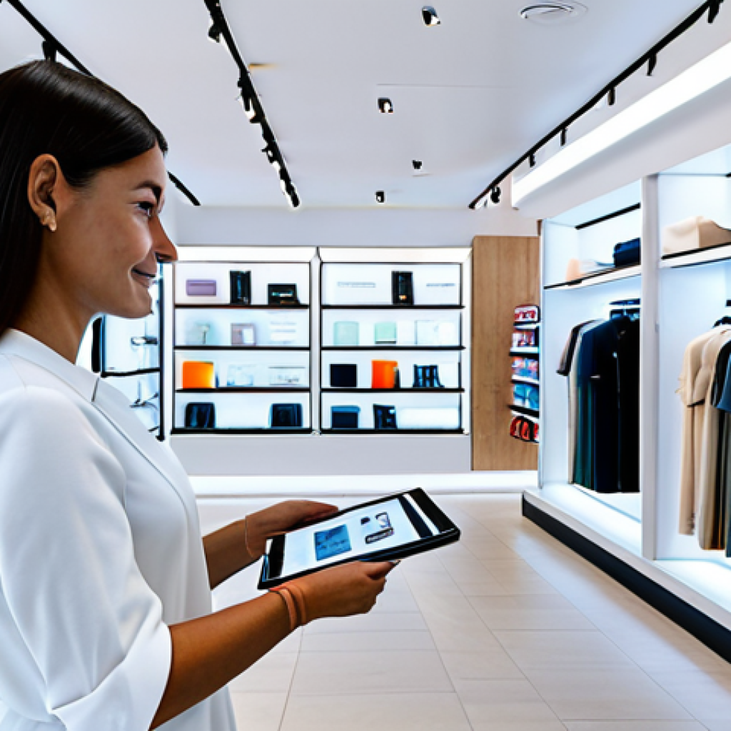 산업별 성장 구간 비교 분석 - The Future of Retail**
"A vibrant, modern retail space blending physical and digital experiences. S...