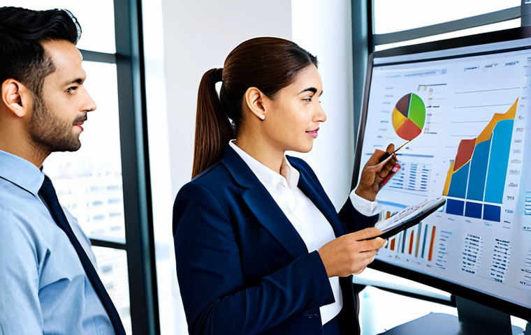 성장 구간 분석의 실수 피하기 - **Prompt:** A diverse team of professionals collaboratively analyzing financial charts and graphs in...